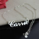 Sterling Silver Carrie Name Necklace With Birthstone