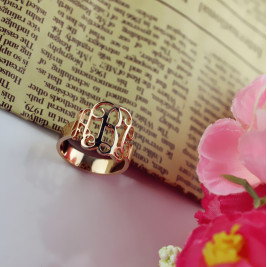 Personalised Rose Gold Monogram Ring