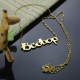 Solid Gold 18ct Personalised Beetle font Letter Name Necklace