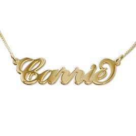 18ct Gold Double Thickness "Carrie" Name Necklace	