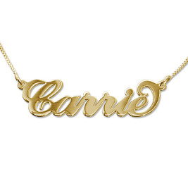 18ct Gold Double Thickness "Carrie" Name Necklace	