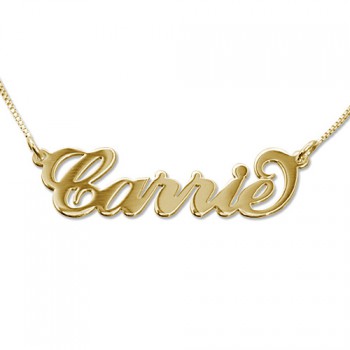 18ct Gold Double Thickness "Carrie" Name Necklace	