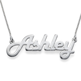 Stylish Silver Name Necklace	