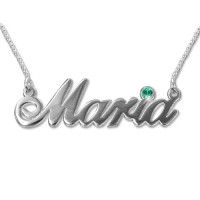 18ct white Gold and Swarovski Crystal Name Necklace	