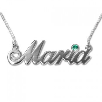 18ct white Gold and Swarovski Crystal Name Necklace	