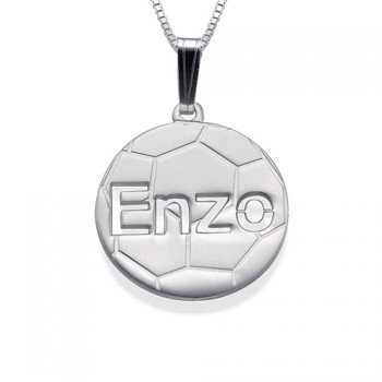 Sterling Silver Personlised Football Pendant	