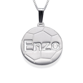 Sterling Silver Personlised Football Pendant	