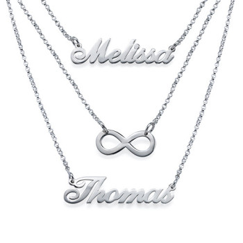 Layered Name Necklace in Sterling Silver	