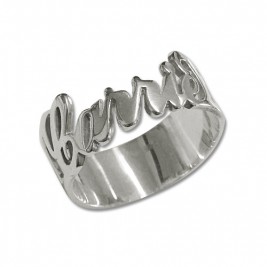 Personalised Silver Cut Out Ring	
