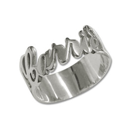 Personalised Silver Cut Out Ring	