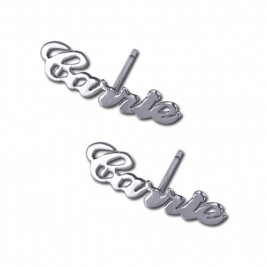 Sterling Silver Personalised Name Stud Earring	(PAIR)