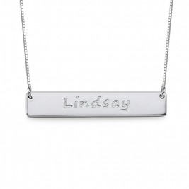 Sterling Silver Bar Nameplate Necklace	