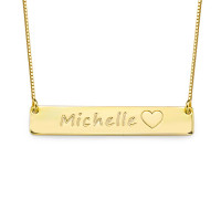 18ct Gold Plated Icon Bar Necklace	