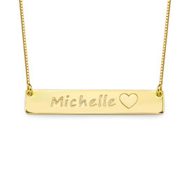 18ct Gold Plated Icon Bar Necklace	