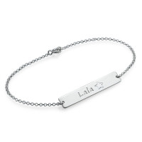 Sterling Silver Bar Nameplate Bracelet/Anklet