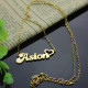 Personalised BANANA Font Heart Shape Name Necklace Solid Gold