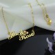 Gold Double Nameplate Necklace Carrie Style