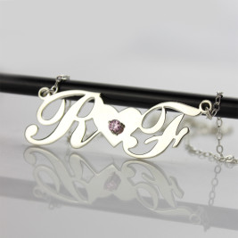 Sterling Silver Double initials Necklace