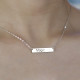 Nameplate Bar Necklace with Icons Sterling Silver