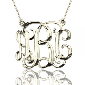 Personalised Cube Monogram Initials Necklace Sterling Silver