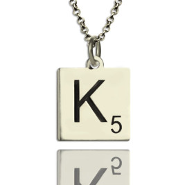 Scrabble Initial Letter Necklace Sterling Silver