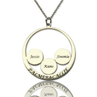 Personalised Family Name Pendant For Mom Silver