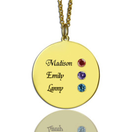 Custom Disc Necklace Engraved Names For Mom