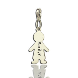 Personalised Boy Pendant on Lobster Clasp Silver