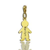 Personalised Boy Pendant Necklace With Name 18ct Gold Plated