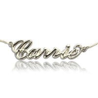 Personalised 3D Carrie Name Necklace Sterling Silver