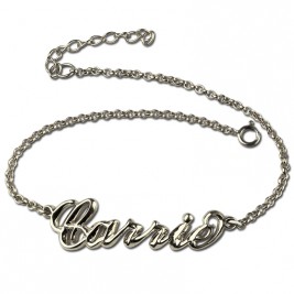 Sterling Silver Women's Name Bracelet  Carrie Style