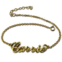 Custom Women's Name Bracelet 18ct Gold Plated