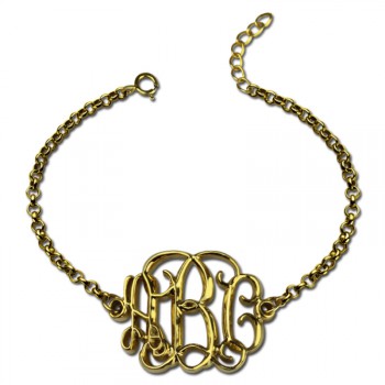 18ct Gold Plated Celebrity Monogram Bracelet