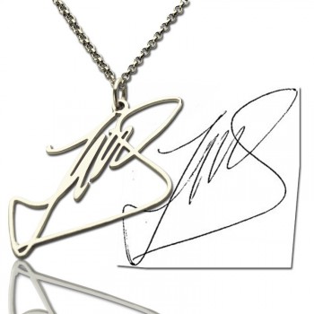 Custom Necklace with Your Own Signature Silver