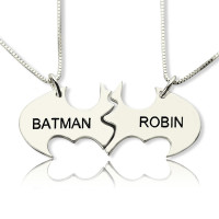 Batman Best Friend Name Necklace Sterling Silver