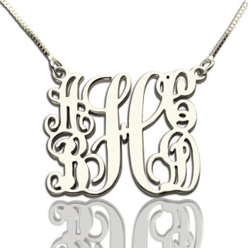 Customised 5 Initials Family Monogram Necklace Silver