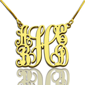 Gold Plated Family Monogram Necklace With 5 Initials