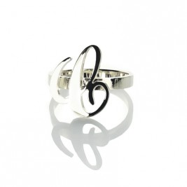 Personalised Carrie Initial Letter Ring Sterling Silver