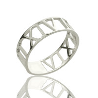 Custom Sterling Silver Roman Numerals Ring