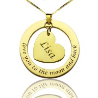 Custom Mom I Love You to the Moon and Back Necklace