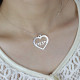 Mothers Birthstone Heart Necklace Sterling Silver