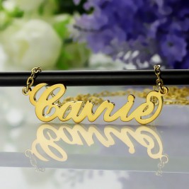 Personalised Carrie Name Necklace Solid Gold 18ct