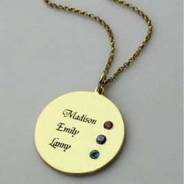 Custom Disc Necklace Engraved Names For Mom