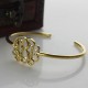 Personalised Celebrity Monogram Initial Bangle 18ct Gold Plated