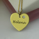 Simple Heart Necklace with Name  Birhtstone 18ct Gold Plated