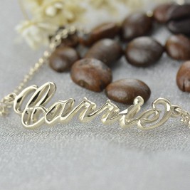 Sterling Silver Women's Name Bracelet  Carrie Style