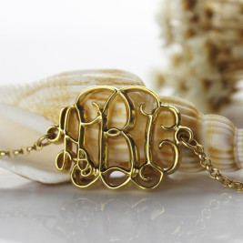 18ct Gold Plated Celebrity Monogram Bracelet