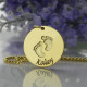 Personalised Baby Footprints Name Necklace 18ct Gold Plated