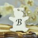 Personalised Teddy Bear Initial Necklace Sterling Silver