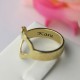 Custom Heart Couple's Promise Ring With Name Gold Plated Silver